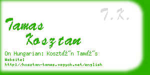 tamas kosztan business card